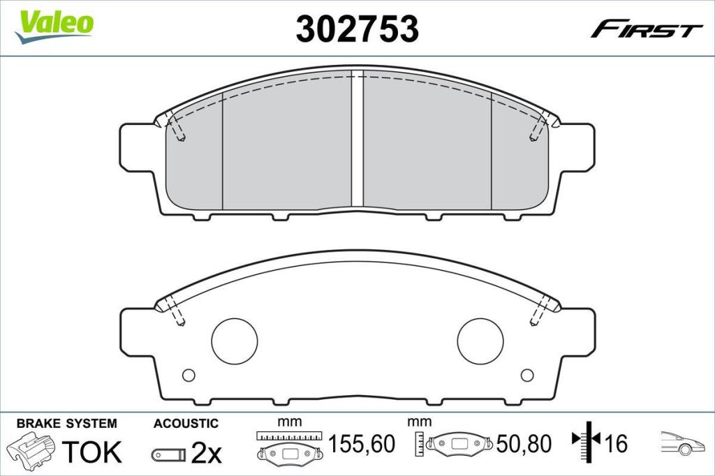 Jogo de 4 pastilhas de travão VALEO ref. 302753